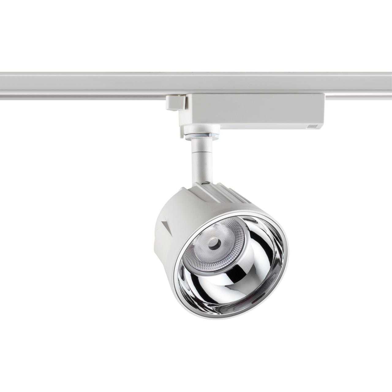 358721 PORT NT21 066 белый/хром Светильник трековый однофазный трехжильный IP20 LED 4000K 20W 100-265V KNOF