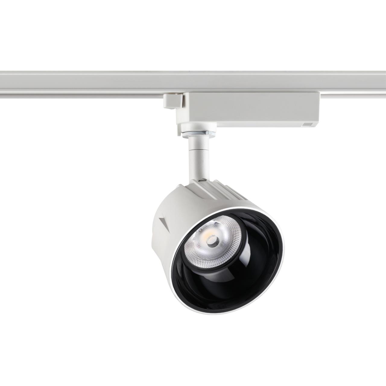 358723 PORT NT21 066 белый/черный Светильник трековый однофазный трехжильный IP20 LED 4000K 20W 100-265V KNOF