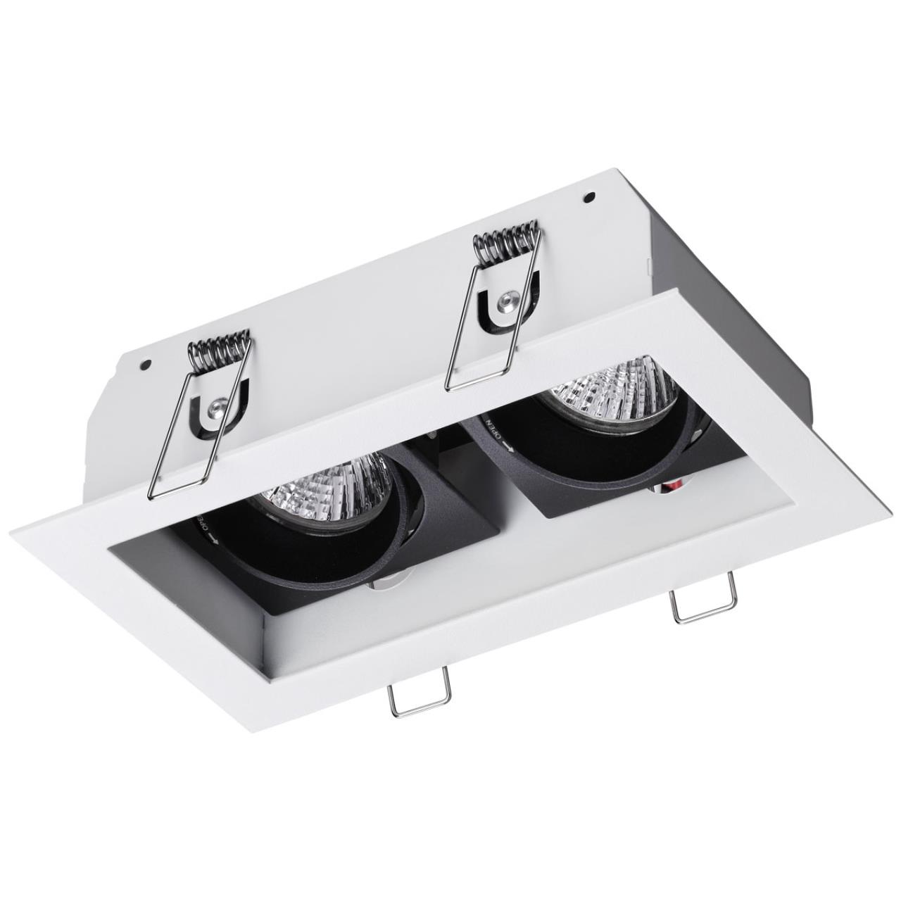 370713 SPOT NT20 227 белый/черный Встраиваемый светильник IP20 GU10 2*50W 220V GESSO