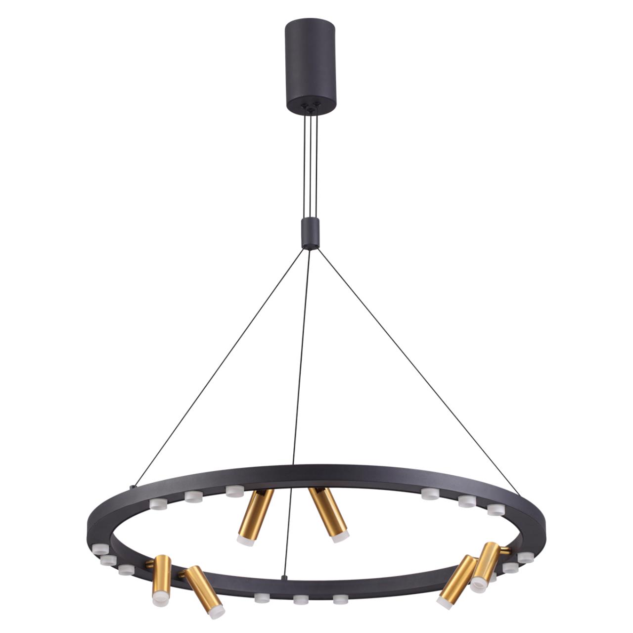 3918/63L L-VISION ODL20 108 черный/золотистый/металл Подвесной светильник LED 63W 4000K BEVEREN