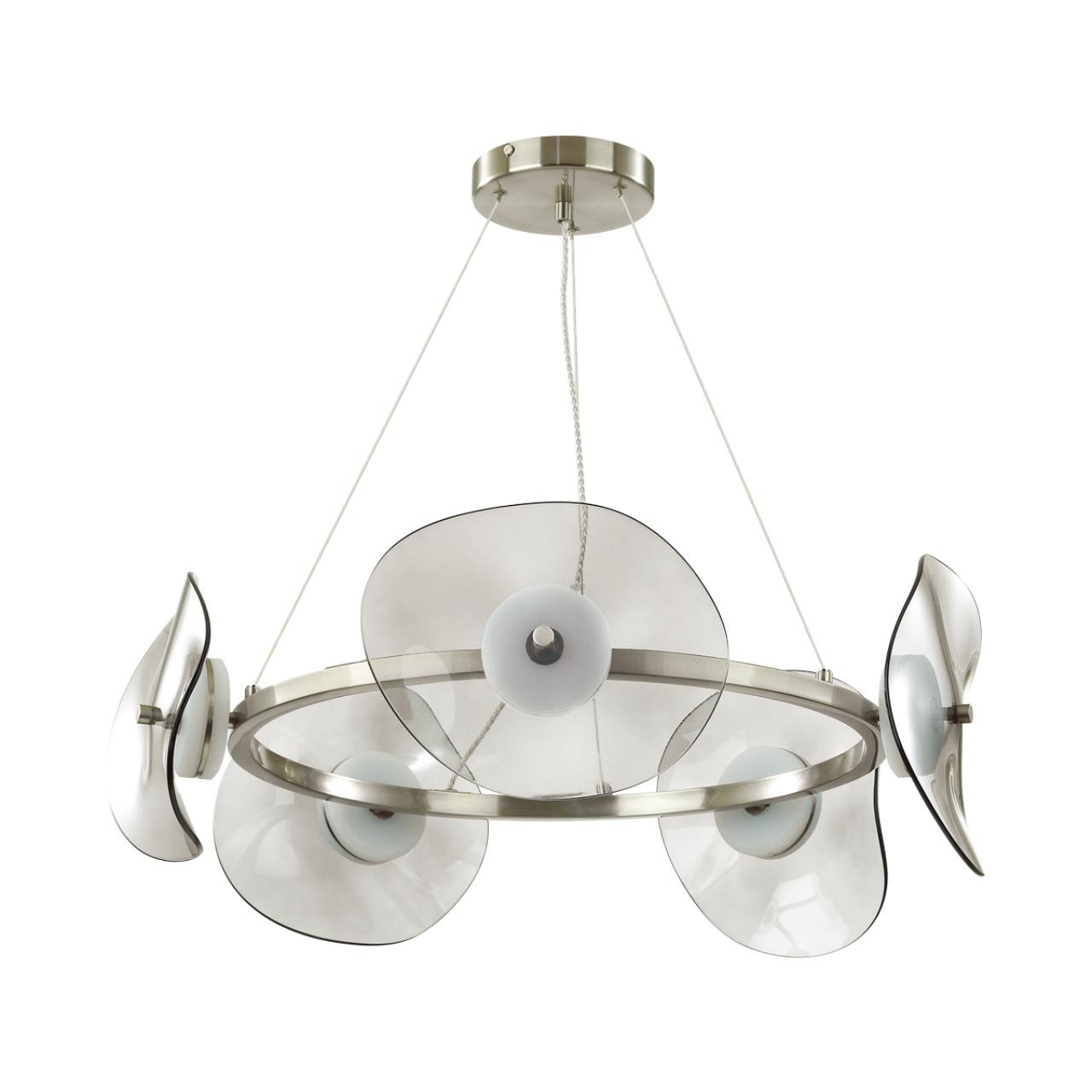 4858/48L L-VISION ODL_EX21 67 никель/дымчатый/стекло Люстра LED 1*48W 3500K FLUENT