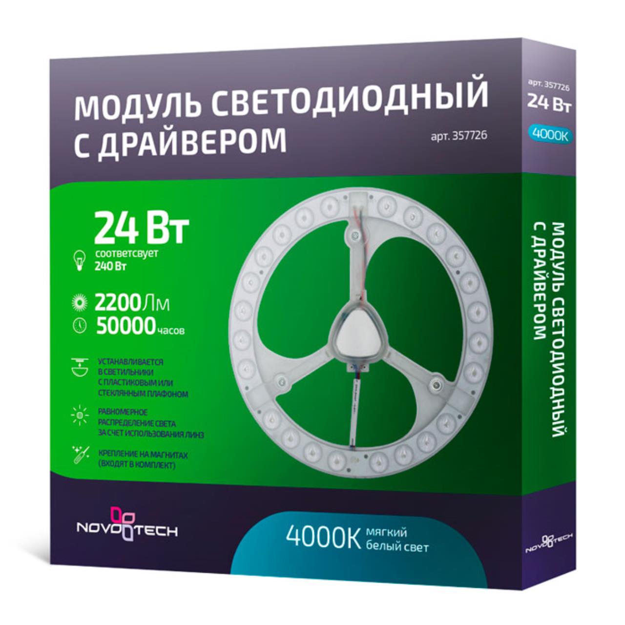 357726 VAX NT19 Модуль LED 24W (круглый) 4000K 220-240V