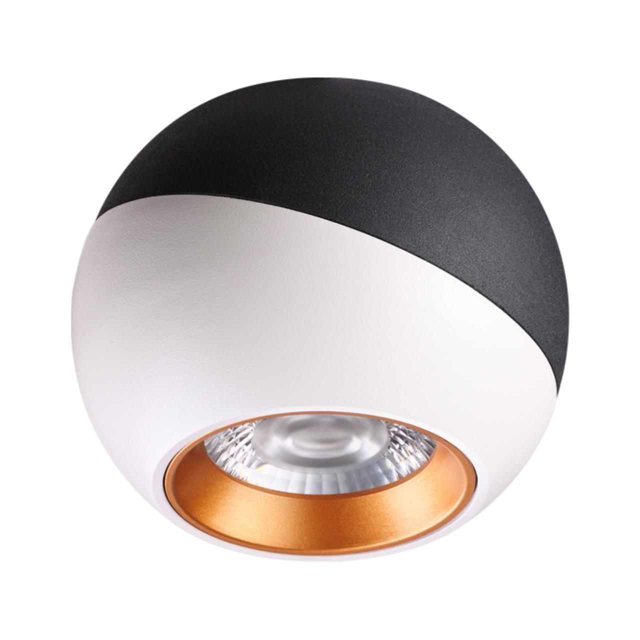 358156 OVER NT19 170 черный/белый/золото Накладной светильник IP20 LED 4000K 6W 220V BALL