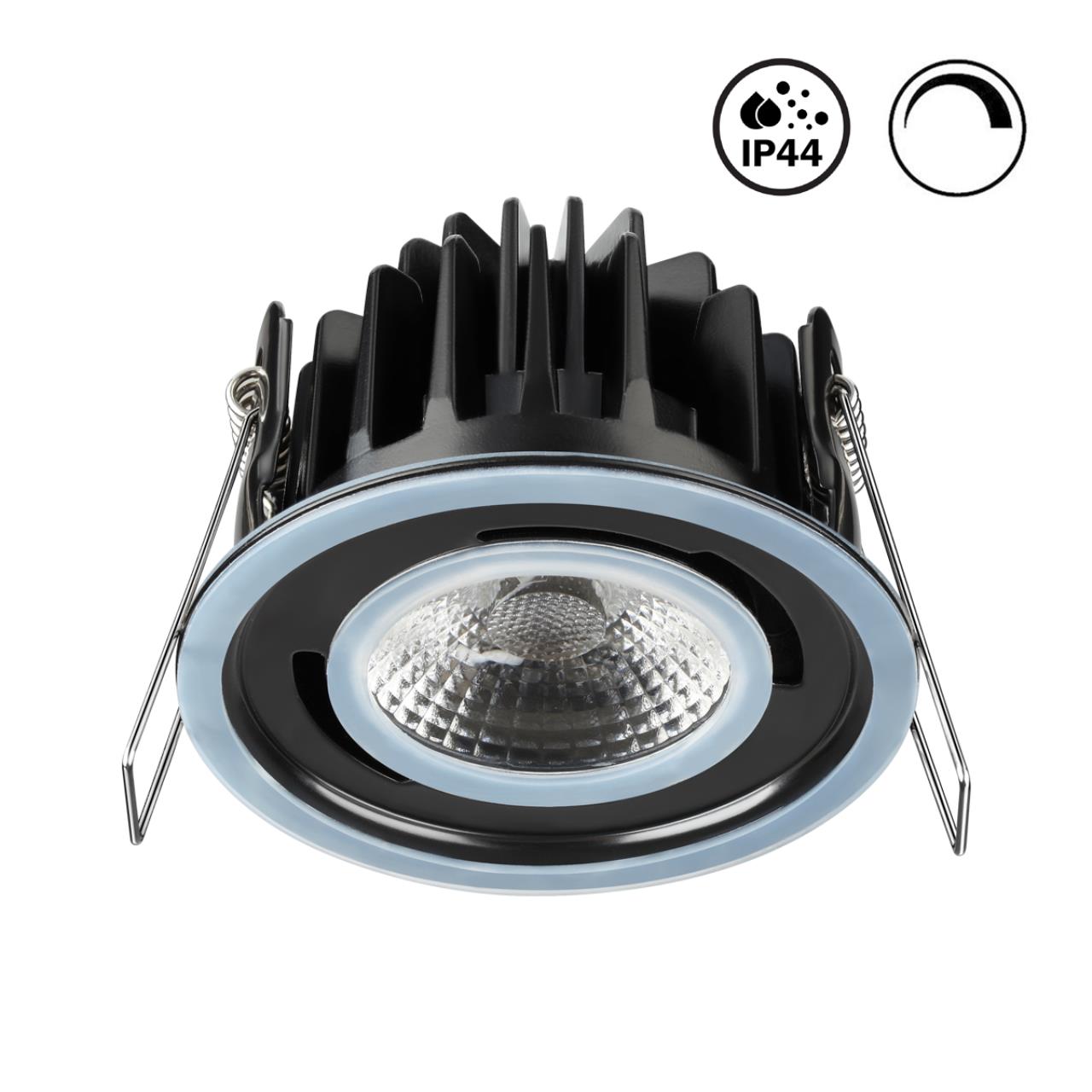 358342 SPOT NT19 223 черный Встраиваемый влагозащищённый диммир.св-к IP44 LED 3000К 8W REGEN