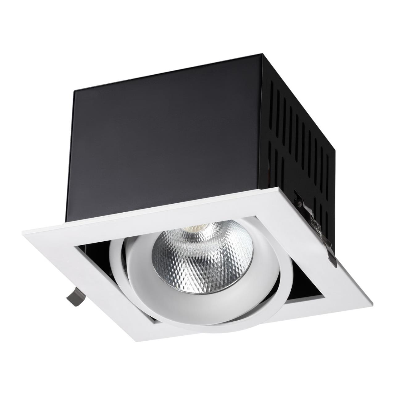 358440 SPOT NT20 226 белый/черн Встраиваемый карданный светильник IP20 LED 4000К 24W 100-265V GESSO