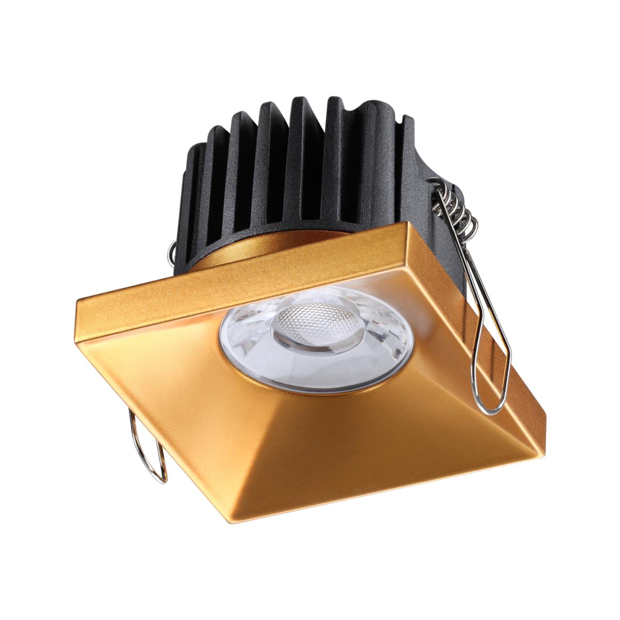 358484 SPOT NT21 204 золото Светильник встраиваемый IP44 LED 3000K 10W 100-265V METIS